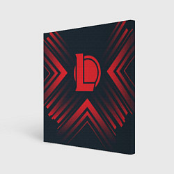 Холст квадратный Красный Символ League of Legends на темном фоне со, цвет: 3D-принт
