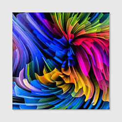 Холст квадратный Абстрактная неоновая композиция Abstract neon comp, цвет: 3D-принт — фото 2