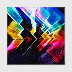 Холст квадратный Неоновая молния Абстракция Neon Lightning Abstract, цвет: 3D-принт — фото 2
