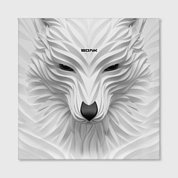 Холст квадратный Волк белый - с надписью, цвет: 3D-принт — фото 2