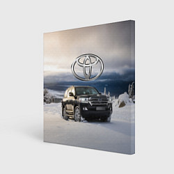 Картина квадратная Toyota Land Cruiser 200 в зимнем лесу Winter fores