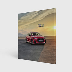Холст квадратный Audi RS 7 на закате солнца Audi RS 7 at sunset, цвет: 3D-принт