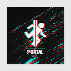 Холст квадратный Portal в стиле Glitch Баги Графики на темном фоне, цвет: 3D-принт — фото 2