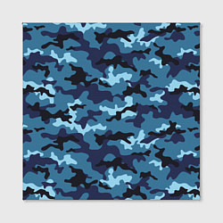 Холст квадратный Камуфляж Тёмно-Синий Camouflage Dark-Blue, цвет: 3D-принт — фото 2