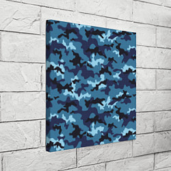 Холст квадратный Камуфляж Тёмно-Синий Camouflage Dark-Blue, цвет: 3D-принт — фото 2