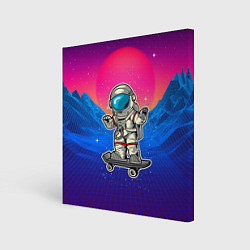 Холст квадратный Космонавт на скейте, цвет: 3D-принт