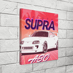 Холст квадратный Supra A80 Retro Style, цвет: 3D-принт — фото 2