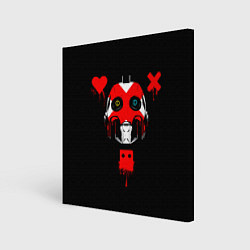 Картина квадратная Love death and robots белый робот c крестом на лиц