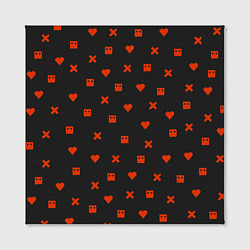 Холст квадратный Love Death and Robots red pattern, цвет: 3D-принт — фото 2