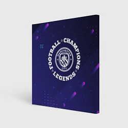 Картина квадратная Символ Manchester City и круглая надпись Football