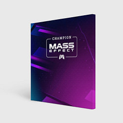 Холст квадратный Mass Effect Gaming Champion: рамка с лого и джойст, цвет: 3D-принт