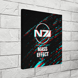 Холст квадратный Mass Effect в стиле Glitch Баги Графики на темном, цвет: 3D-принт — фото 2