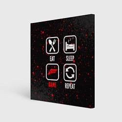 Картина квадратная Eat, Sleep, Forza Horizon, Repeat