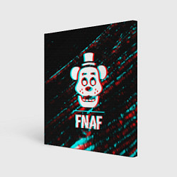 Холст квадратный FNAF в стиле Glitch Баги Графики на темном фоне, цвет: 3D-принт