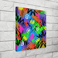 Холст квадратный Яркий геометрический принт, цвет: 3D-принт — фото 2