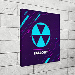Холст квадратный Символ Fallout в неоновых цветах на темном фоне, цвет: 3D-принт — фото 2