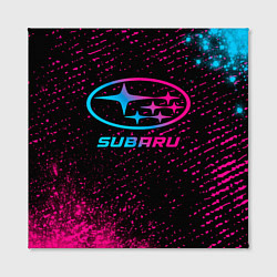 Холст квадратный Subaru Neon Gradient FS, цвет: 3D-принт — фото 2