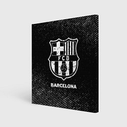 Картина квадратная Barcelona с потертостями на темном фоне