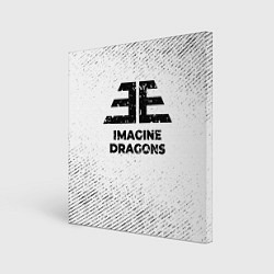 Картина квадратная Imagine Dragons с потертостями на светлом фоне