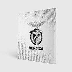 Картина квадратная Benfica с потертостями на светлом фоне