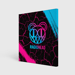 Холст квадратный Radiohead - neon gradient, цвет: 3D-принт