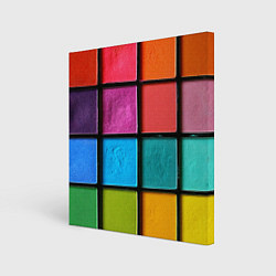Холст квадратный Абстрактный набор красок-паттернов, цвет: 3D-принт