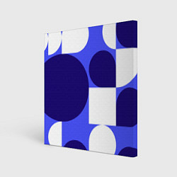 Картина квадратная Абстрактный набор геометрических фигур - Синий фон