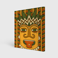 Холст квадратный Polynesian tiki CHILLING, цвет: 3D-принт