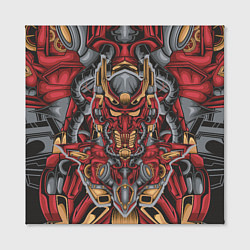 Холст квадратный Голова красного робота, цвет: 3D-принт — фото 2