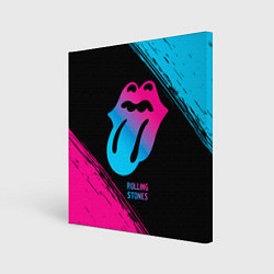 Картина квадратная Rolling Stones - neon gradient