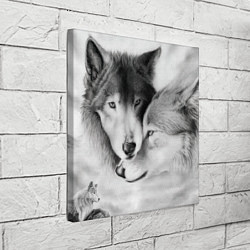 Холст квадратный Love: Волк и волчица, цвет: 3D-принт — фото 2