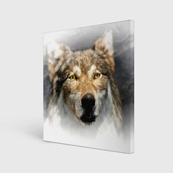 Холст квадратный Волк: зима, цвет: 3D-принт