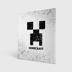 Картина квадратная Minecraft с потертостями на светлом фоне