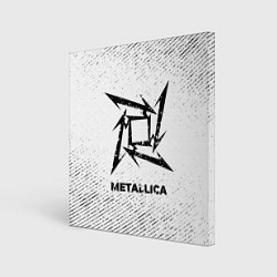 Картина квадратная Metallica с потертостями на светлом фоне