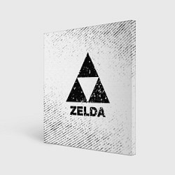 Холст квадратный Zelda с потертостями на светлом фоне, цвет: 3D-принт