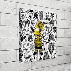 Холст квадратный Барт Симпсон весь в татухах - Hype, цвет: 3D-принт — фото 2
