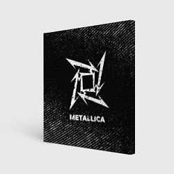 Картина квадратная Metallica с потертостями на темном фоне