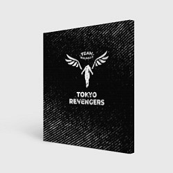 Картина квадратная Tokyo Revengers с потертостями на темном фоне