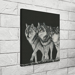 Холст квадратный Три волка, цвет: 3D-принт — фото 2