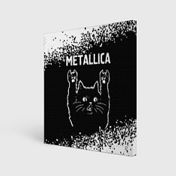 Картина квадратная Группа Metallica и рок кот