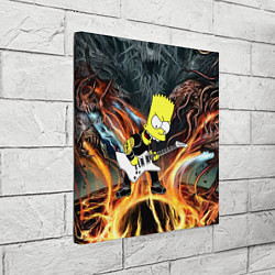 Холст квадратный Барт Симпсон - соло на гитаре, цвет: 3D-принт — фото 2