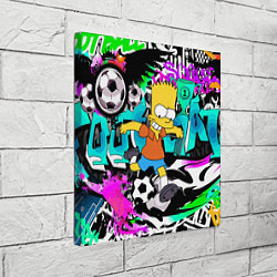 Холст квадратный Барт Симпсон - центр-форвард на фоне граффити, цвет: 3D-принт — фото 2