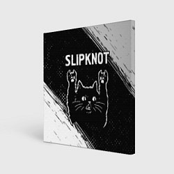 Картина квадратная Группа Slipknot и рок кот
