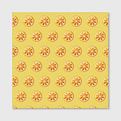 Холст квадратный Апельсин Паттерн - Желтая версия, цвет: 3D-принт — фото 2