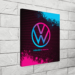 Холст квадратный Volkswagen - neon gradient, цвет: 3D-принт — фото 2