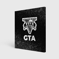 Картина квадратная GTA с потертостями на темном фоне
