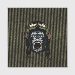 Холст квадратный Горилла-пилот, цвет: 3D-принт — фото 2