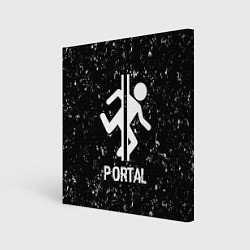 Картина квадратная Portal glitch на темном фоне