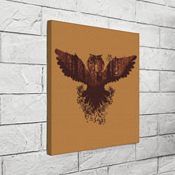 Холст квадратный Летящая сова и осенний лес, цвет: 3D-принт — фото 2