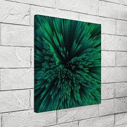 Холст квадратный Объёмные острые зелёные фигуры, цвет: 3D-принт — фото 2